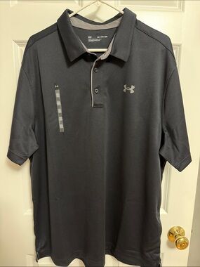 Under Armour Men’s Charcoal Polo with Gray Trim